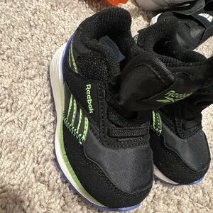 Reebok Black and Lime Green Sneakers